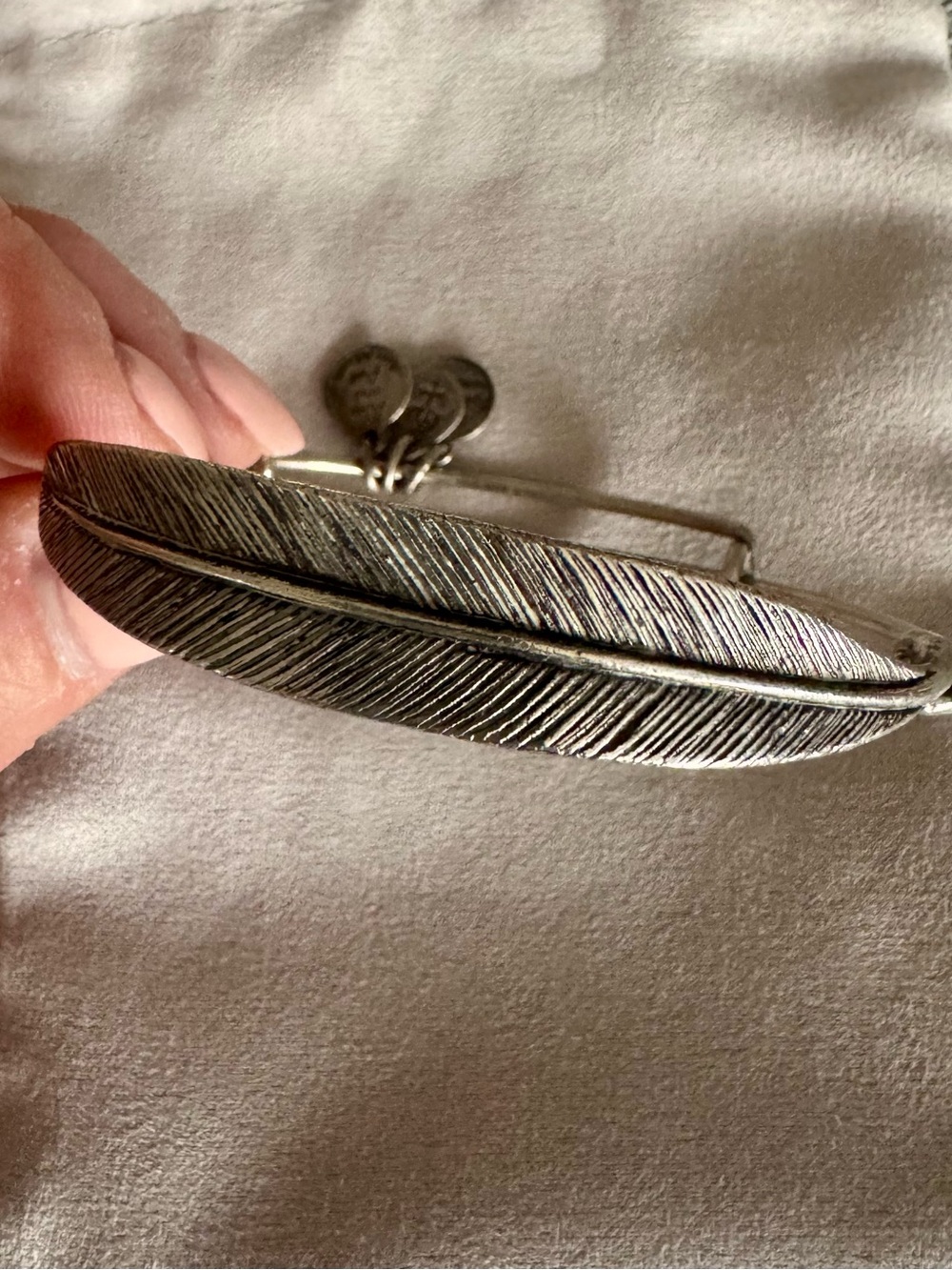 Alex and Ani Silver Feather Cuff Bracelet